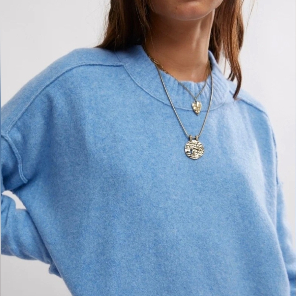 Free People - Phoebe Pullover in Waterfall Heather Size:XS - Picture 2 of 7